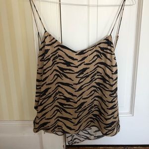 Reformation Silk Tie-Back Leopard Cami size S